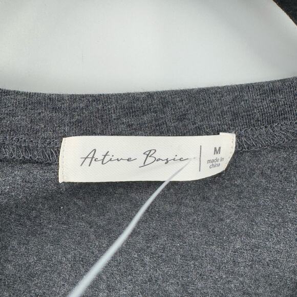 NWOT Active Basic V-neck Gray Long Sleeve t shirt - Picture 5 of 5